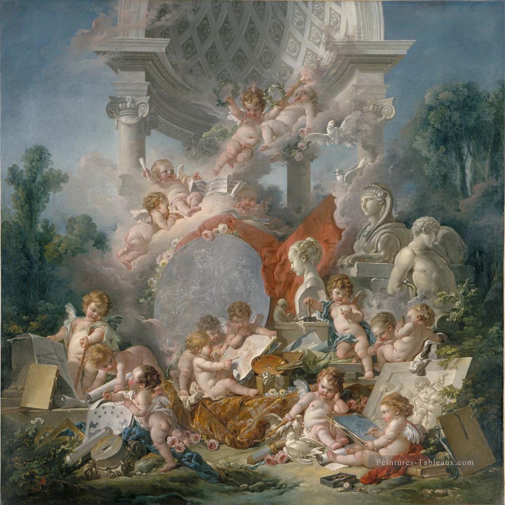 Génies des arts François Boucher Peintures à l'huile